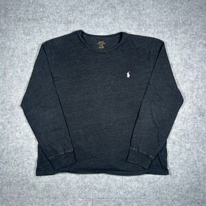 Polo Ralph Lauren T Shirt Men Large Charcoal Grey Heather Pony Logo long sleeve